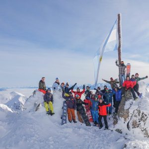 Ski instructor trainees participating in summer ski training course